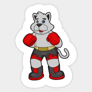 Dog as Boxer with Boxing gloves Sticker